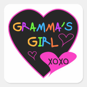 Gramma's Girl Tshirts, Mugg, Buttons, Caseser, hat Fyrkantigt Klistermärke