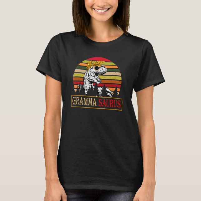 Grammasaurus Rex Dinosaur Gramma Saurus Family mot T Shirt (Framsida)