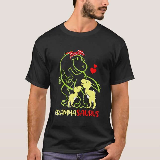 Grammasaurus T Rex Dinosaur Gramma Saurus Family W T Shirt (Framsida)