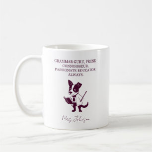 Grammatik Guru Prosa Kännare Passionerad Utbildare Kaffemugg