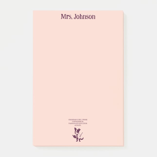 Grammatik Guru Prosa Konnässör Passionerad Utbilda Post-it Block (Framsida)