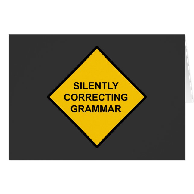 Grammatik korrigeras tyst hälsningskort (Framsidan Horizontal)