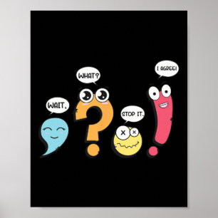 Grammatik Stavning Vänta Vad Sluta Nu Jag Håller M Poster