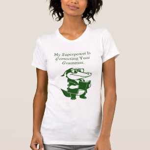 Grammatik Superkraft Rolig engelsk lärar design T Shirt