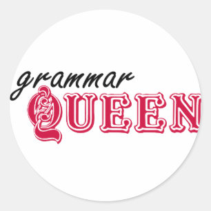 Grammatikdrottning Runt Klistermärke