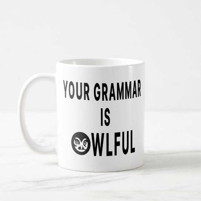 Grammatiken är ägare kaffemugg (Vänster)