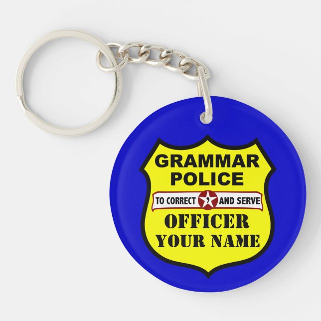 Grammatikpolisanpassade Keychain (Framsidan)