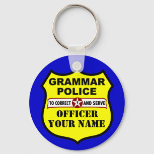 Grammatikpolisanpassade Keychain Nyckelring