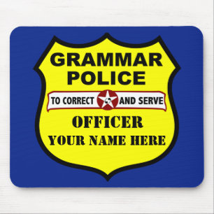 Grammatikpolisanpassade Mousepad Musmatta