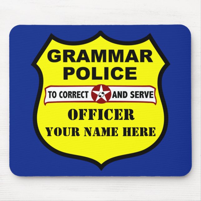 Grammatikpolisanpassade Mousepad Musmatta (Framsidan)