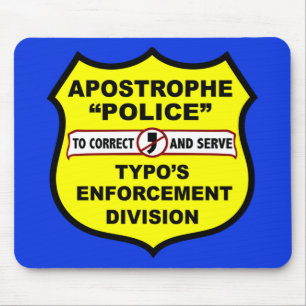 Grammatikpolisapostrof Mousepad Musmatta