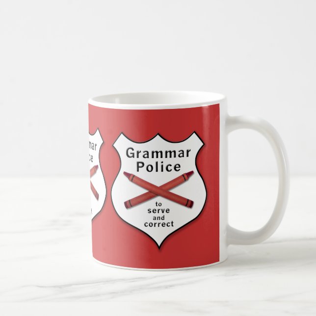 Grammatikpolisemblem Kaffemugg (Höger)