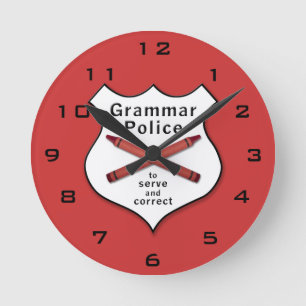 Grammatikpolisemblem Rund Klocka