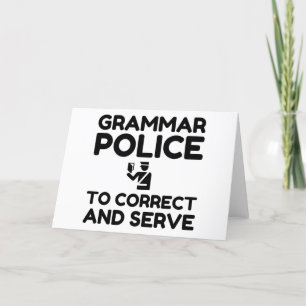 Grammatikpolisen för att rätta till och vara  helgkort