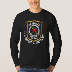 Grammatikpolisen Korrigera Och Betjäna Engelsklära T Shirt