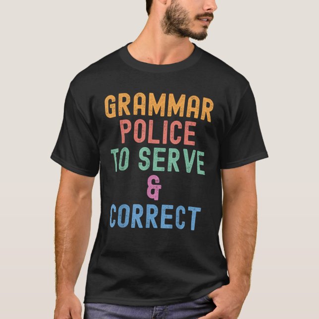 Grammatikpolisen Kvinnor och barn Rolig kostymidé  T Shirt (Framsida)