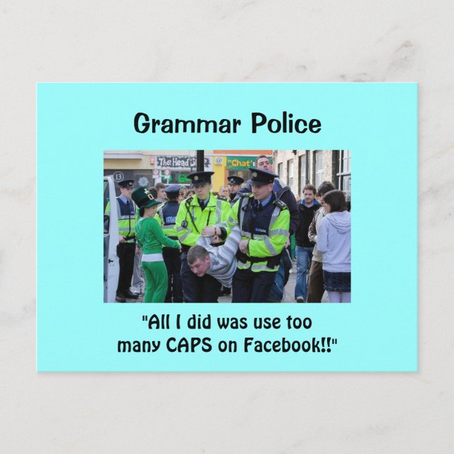 Grammatikpolisen - vykort (Framsida)
