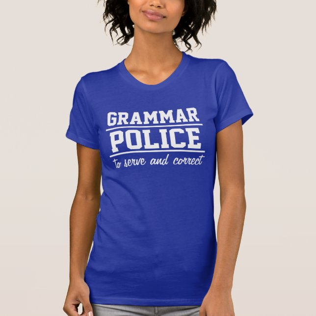 Grammatikpoliskvinna T-tröja T-shirt (Framsida)