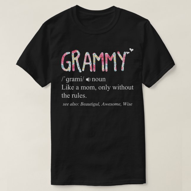 Grammidefinition som ett Mamma utan Regler Mor" T Shirt (Design framsida)