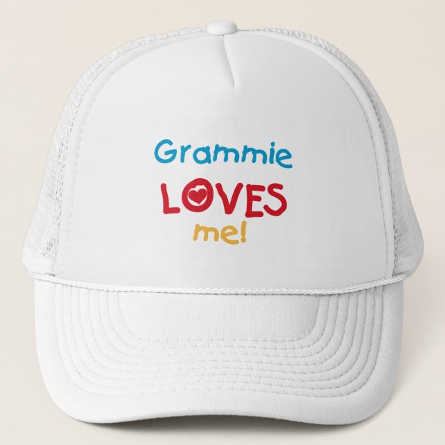 Grammie älskar mig T-tröja och gåvor Truckerkeps (Framsida)