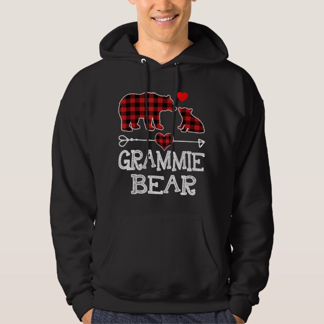 Grammie Bear jul Pajama Red Play Buffalo Fa Hoodie (Framsida)