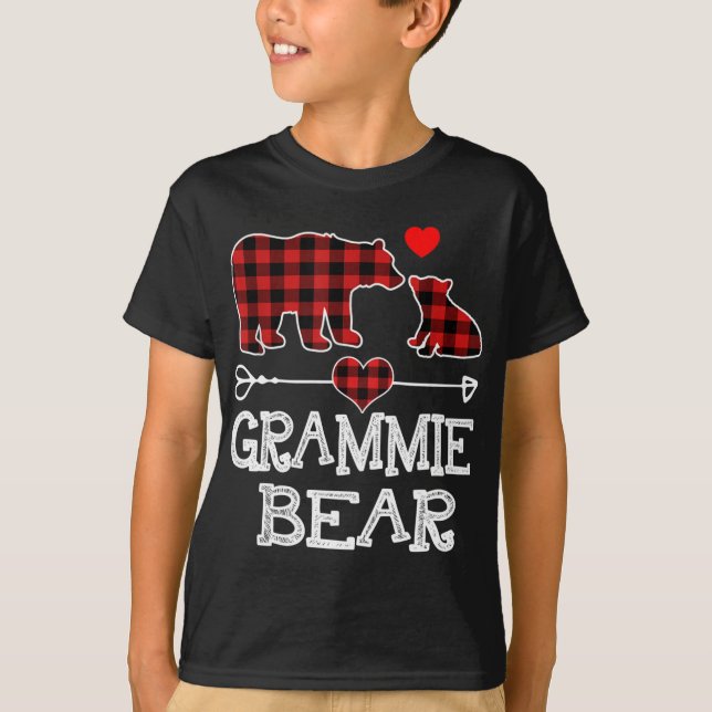 Grammie Bear jul Pajama Red Play Buffalo Fa T Shirt (Framsida)