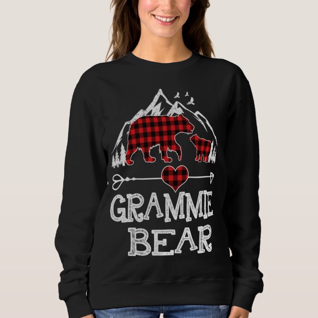 Grammie Bear Shirt, Red Buffalo Play Grammie Bear T Shirt (Framsida)