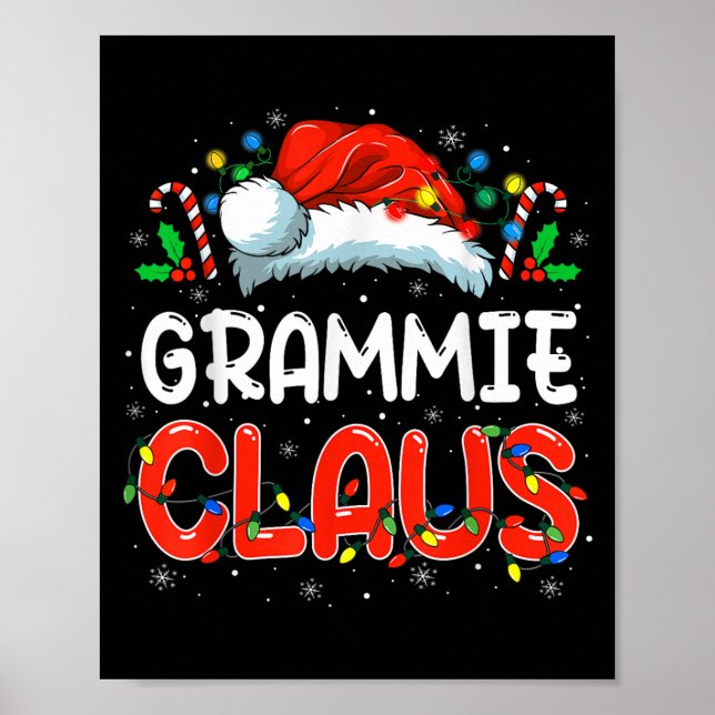 Grammie Claus-julfamiljen Matching Pajamas Fu Poster (Framsidan)