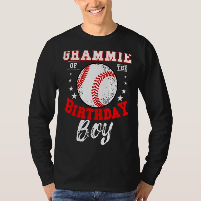 Grammie of the Birthday Boy Baseball Theme Bday T Shirt (Framsida)