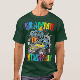 Grammie of the Birthday Boy Monster Lastbil Dinosa T Shirt