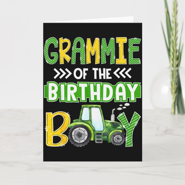 Grammie Of The Birthday Boy Tractors Farm Trucks F Kort (Framsida)
