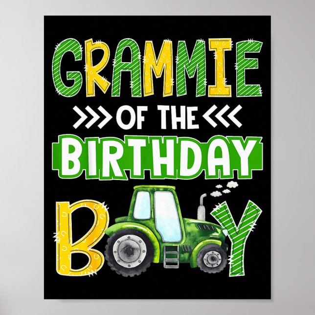 Grammie Of The Birthday Boy Tractors Farm Trucks F Poster (Framsidan)