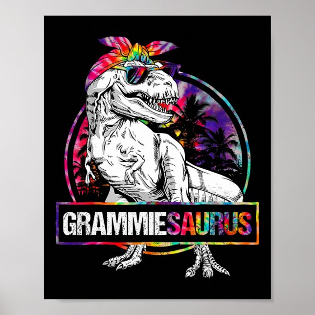 Grammiesaurus Dinosaur Grammie Saurus Matching Tie Poster (Framsidan)