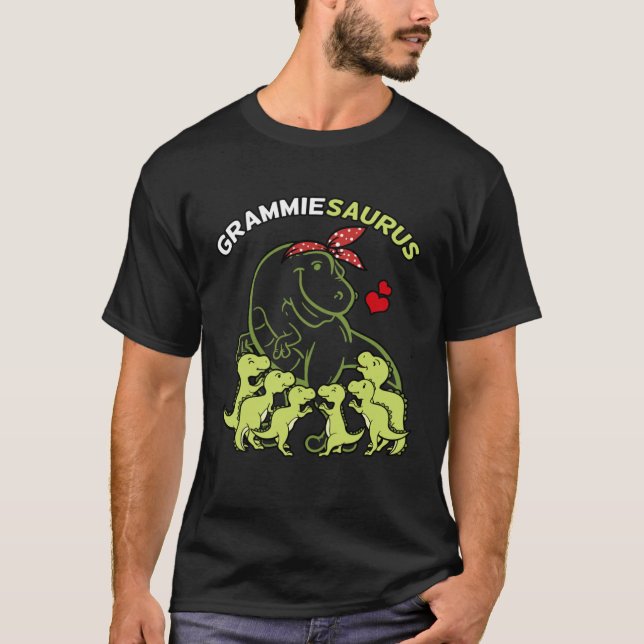 Grammiesaurus Gramma 6 Kids Dinosaur Mother s Day T Shirt (Framsida)