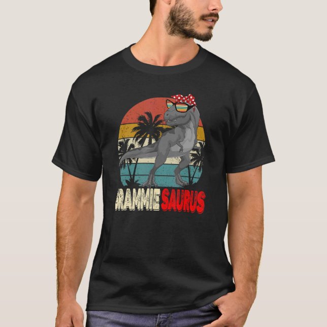Grammiesaurus Rex Dinosaur Grammie Saurus Mor' T Shirt (Framsida)