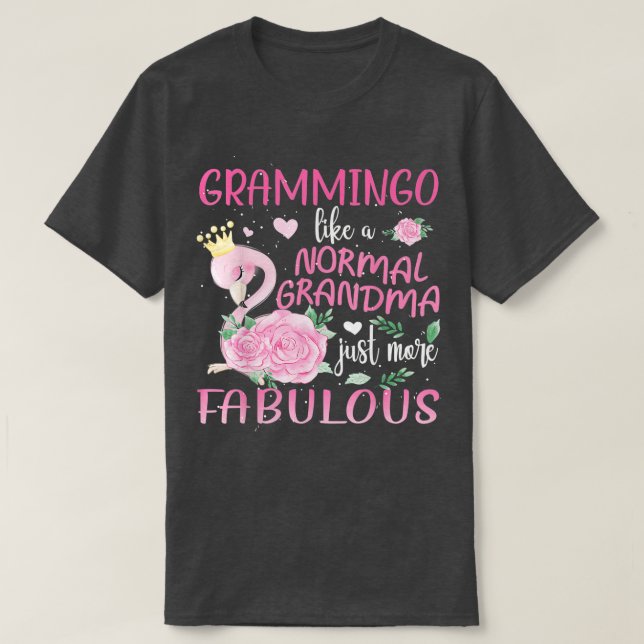 Grammingo som en vanlig mormor Flamingo T Shirt (Design framsida)