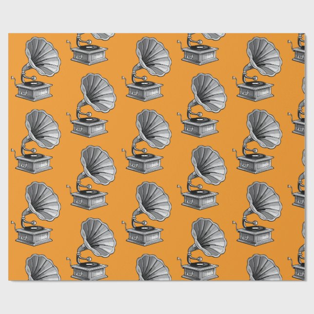 Grammofon Presentpapper (Platt)