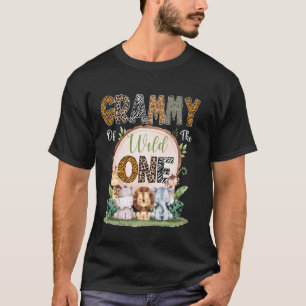 Grammy av den vilda första födelsedags safari skog t shirt