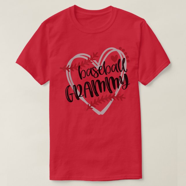 Grammy Baseball Grandma BASMA Baseball Heart Kärle T Shirt (Design framsida)