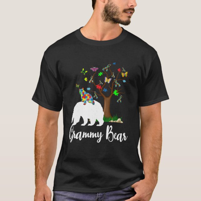 Grammy Bear Autism Awareness Kärlek Support T Shir Shirt (Framsida)
