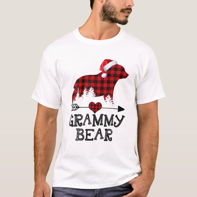 Grammy Bear jul jul Pajama Red Play Buffalo Fam T Shirt (Framsida)