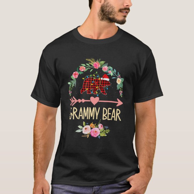 Grammy Bear Julafton Familjens jul Pajama Red Play T Shirt (Framsida)