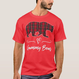 Grammy Bear Red Tartan Play Heart Roligt Grandma G T Shirt