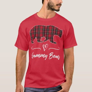 Grammy Bear Red Tartan Play Heart Roligt Grandma G T Shirt