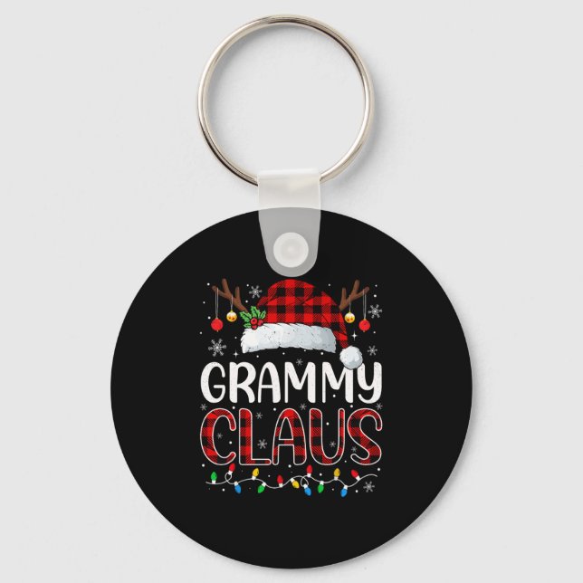 Grammy Claus Christmas Lights Pajama Family Matchi Nyckelring (Framsida)