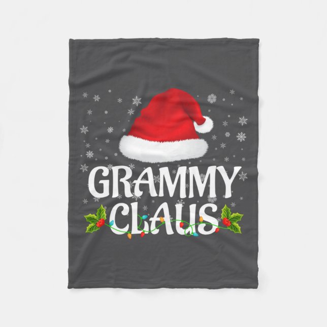 Grammy Claus Christmas Lights Santa Pajama Family  Fleecefilt (Framsidan)