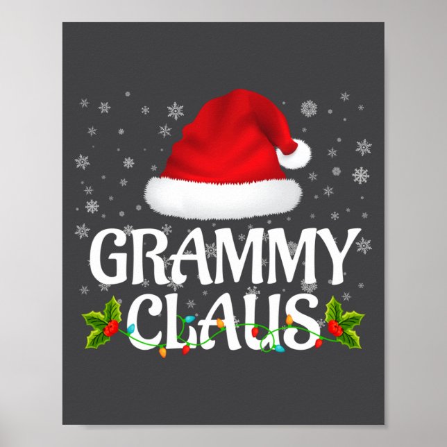 Grammy Claus Christmas Lights Santa Pajama Family  Poster (Framsidan)