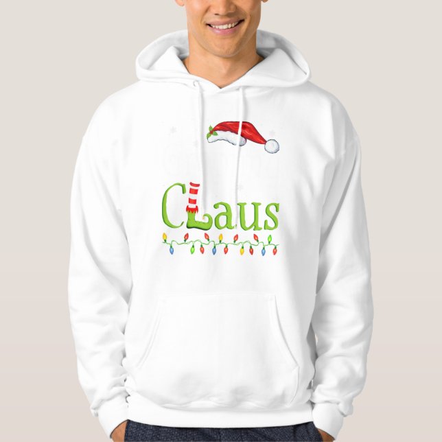 Grammy Claus Funny Family Santa Pajamas Hoodie (Framsida)
