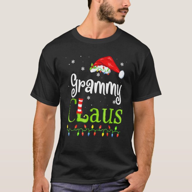 Grammy Claus jul-familjen Pajama-matchning Xma T Shirt (Framsida)
