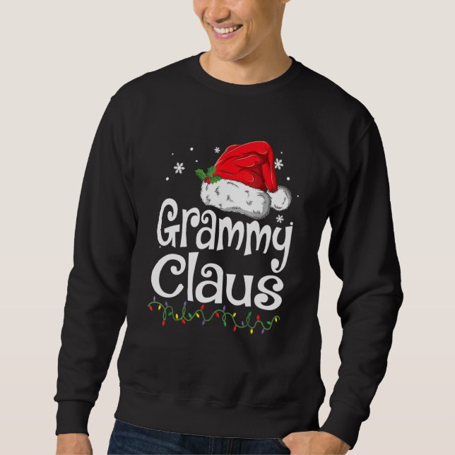 Grammy Claus jul-familjen Pajama som matchar Julaf Lång Ärmad Tröja (Framsida)